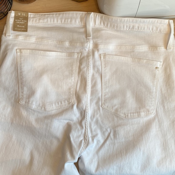 Madewell NWT pure white high rise 10” skinny jeans size 35 regular 28” inseam - Picture 10 of 12